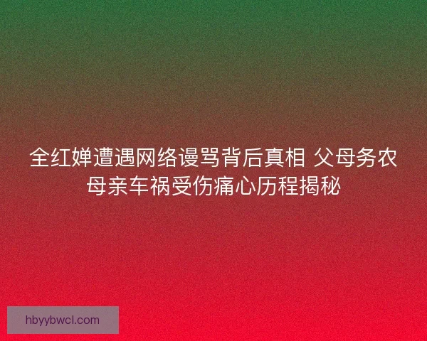 全红婵遭遇网络谩骂背后真相 父母务农母亲车祸受伤痛心历程揭秘